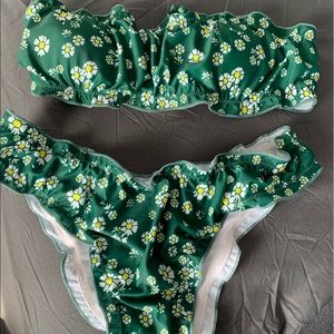 green floral bikini set